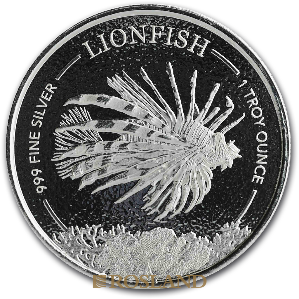 1 Unze Silbermünze Barbados Feuerfisch Lionfish 2019