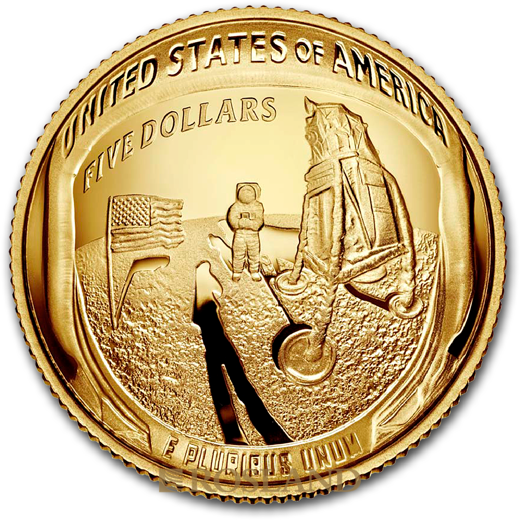0,24 Unzen Goldmünze Apollo 10 - 50 Jahre Mondlandung 2019 PP (Box, Zertifikat)