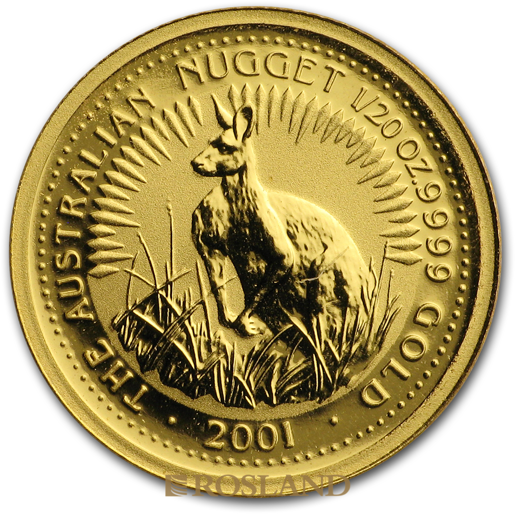 1/20 Unze Goldnugget Australien Känguru 2001
