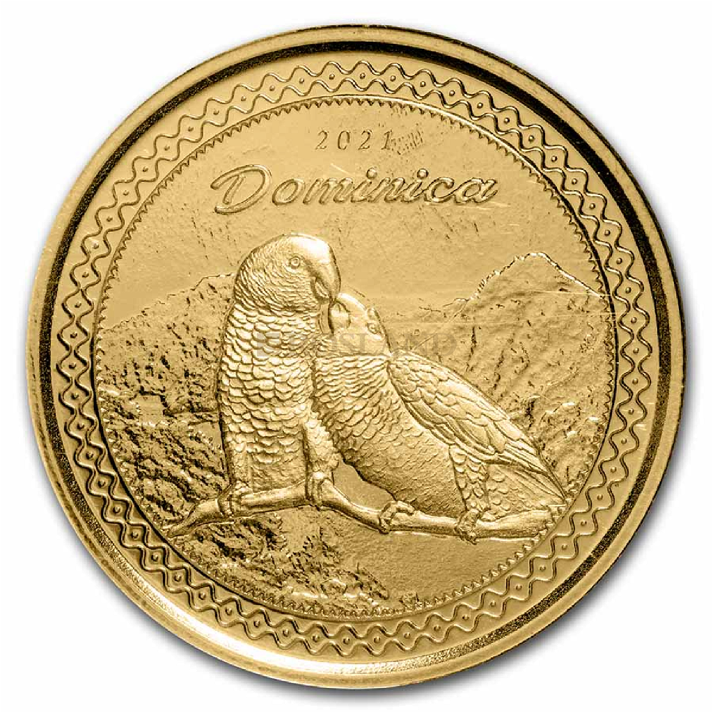 1 Unze Goldmünze EC8 Dominica Gold Sisserou Parrot 2021 (Blister, Zertifikat)