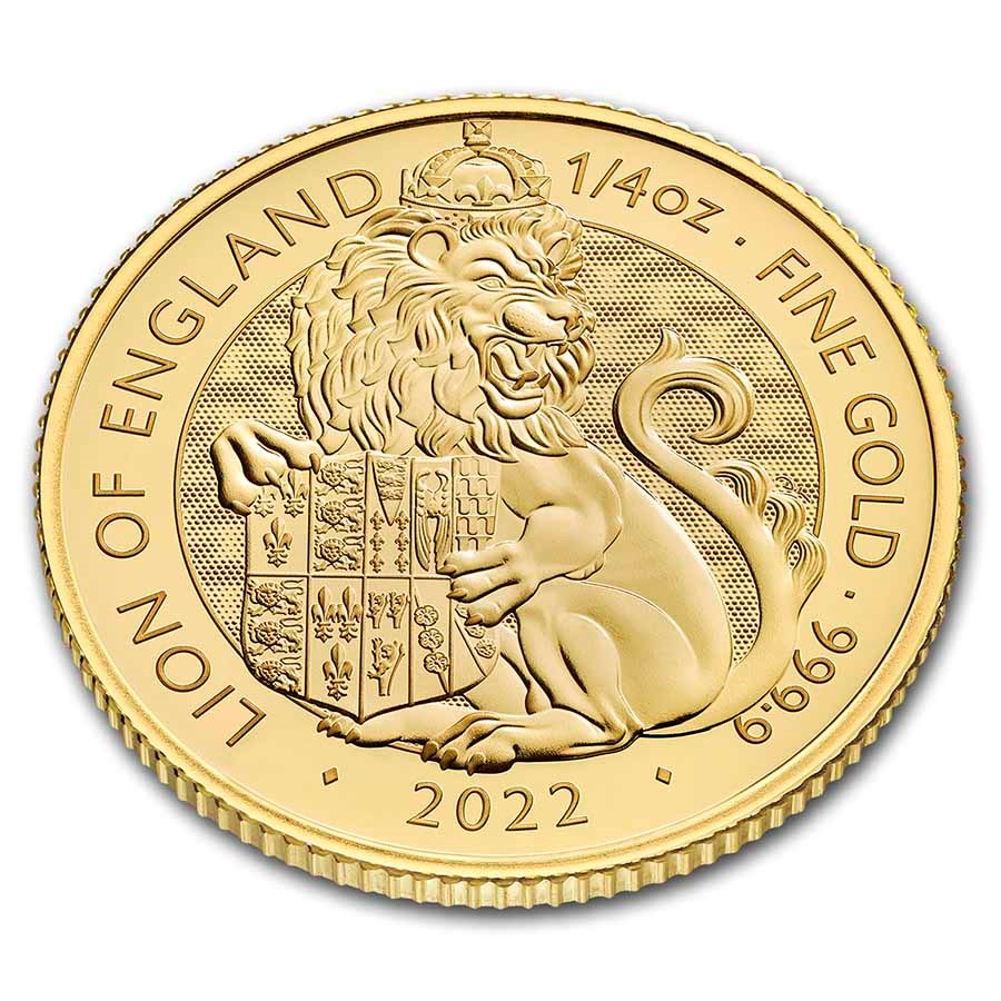 1/4 Unze Goldmünze The Royal Tudor Beasts The Lion Of England 2022