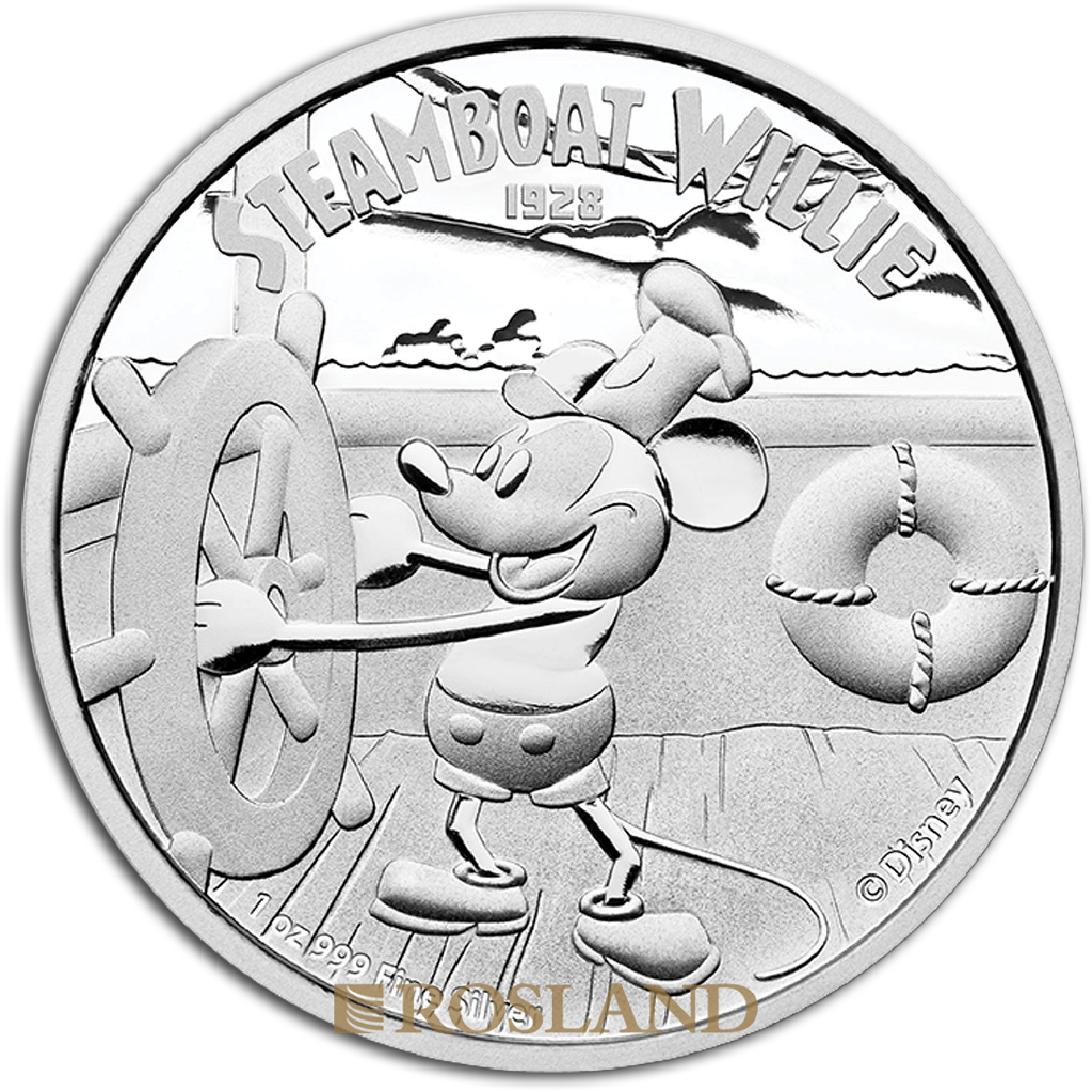 1 Unze Silbermünze Disney® Steamboat Willie 2014 PP (Box, Zertifikat)