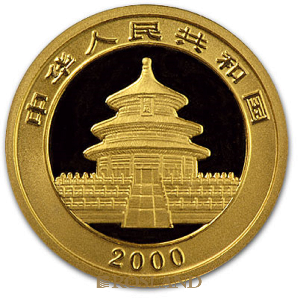 1/2 Unze Goldmünze China Panda 2000