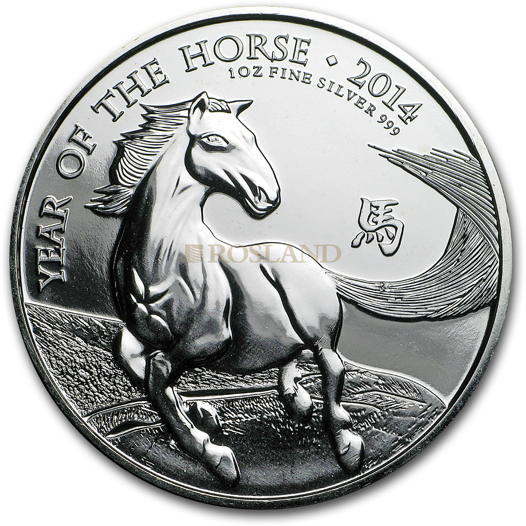 1 Unze Silbermünze Great Britain Jahr des Pferdes 2014