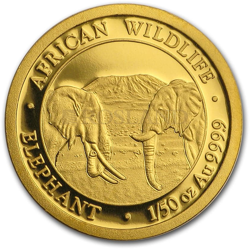 1/50 Unze Goldmünze Somalia Elefant 2020