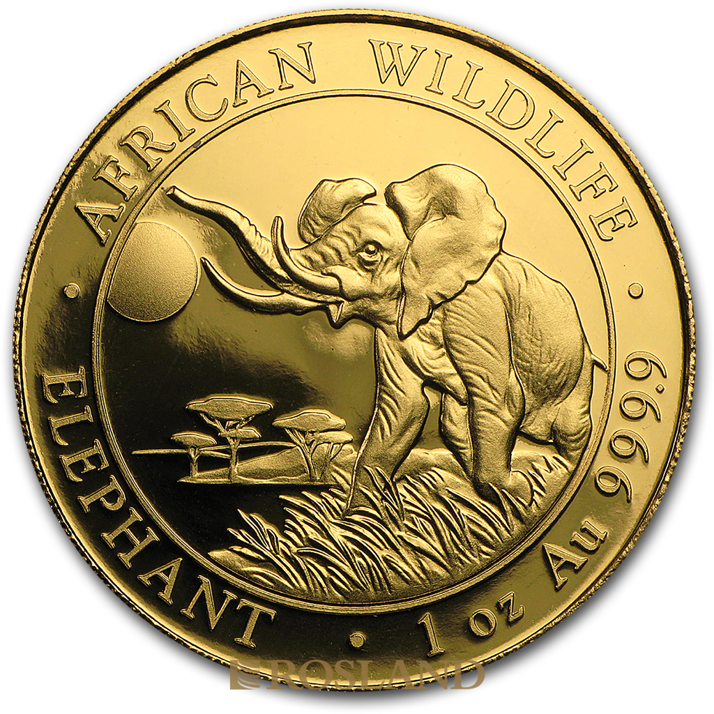 1 Unze Goldmünze Somalia Elefant 2016