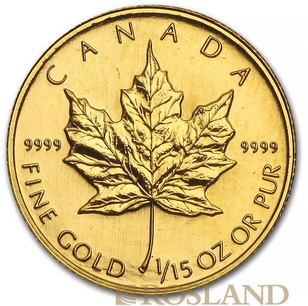 1/15 Unze Goldmünze Kanada Maple Leaf 1994