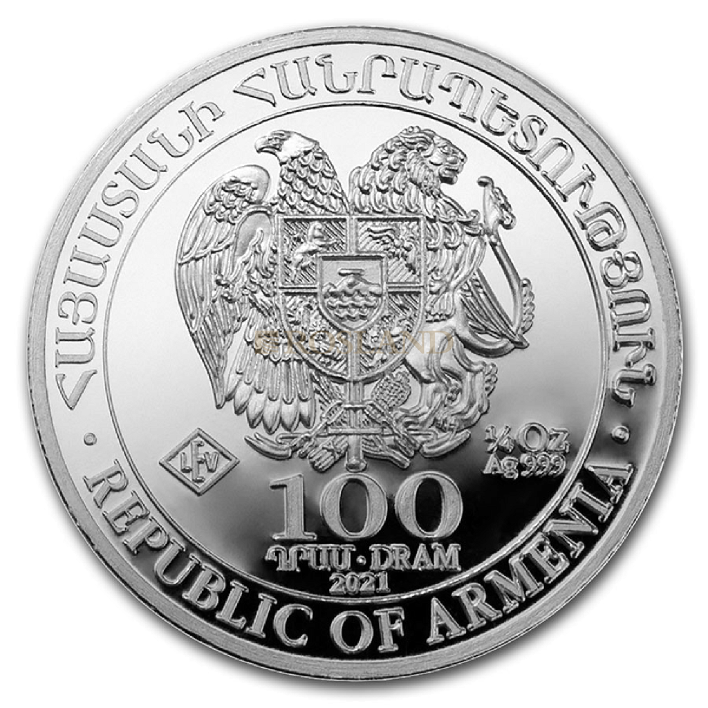1/4 Unze Silbermünze Armenien Arche Noah 2021