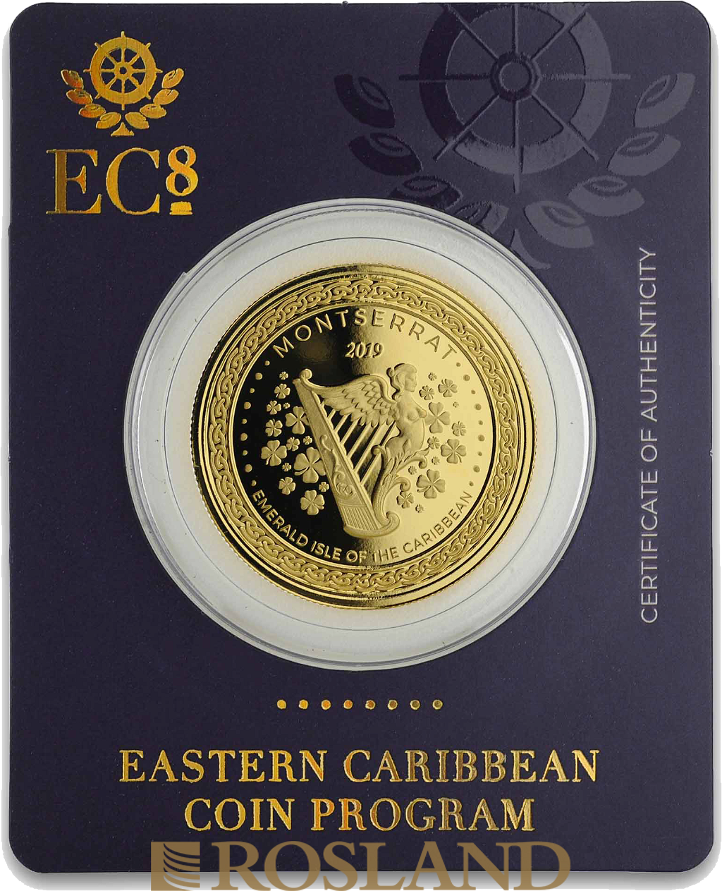 1 Unze Goldmünze EC8 Montserrat Emerald Isle of the Caribbean 2019 (Blister, Zertifikat)