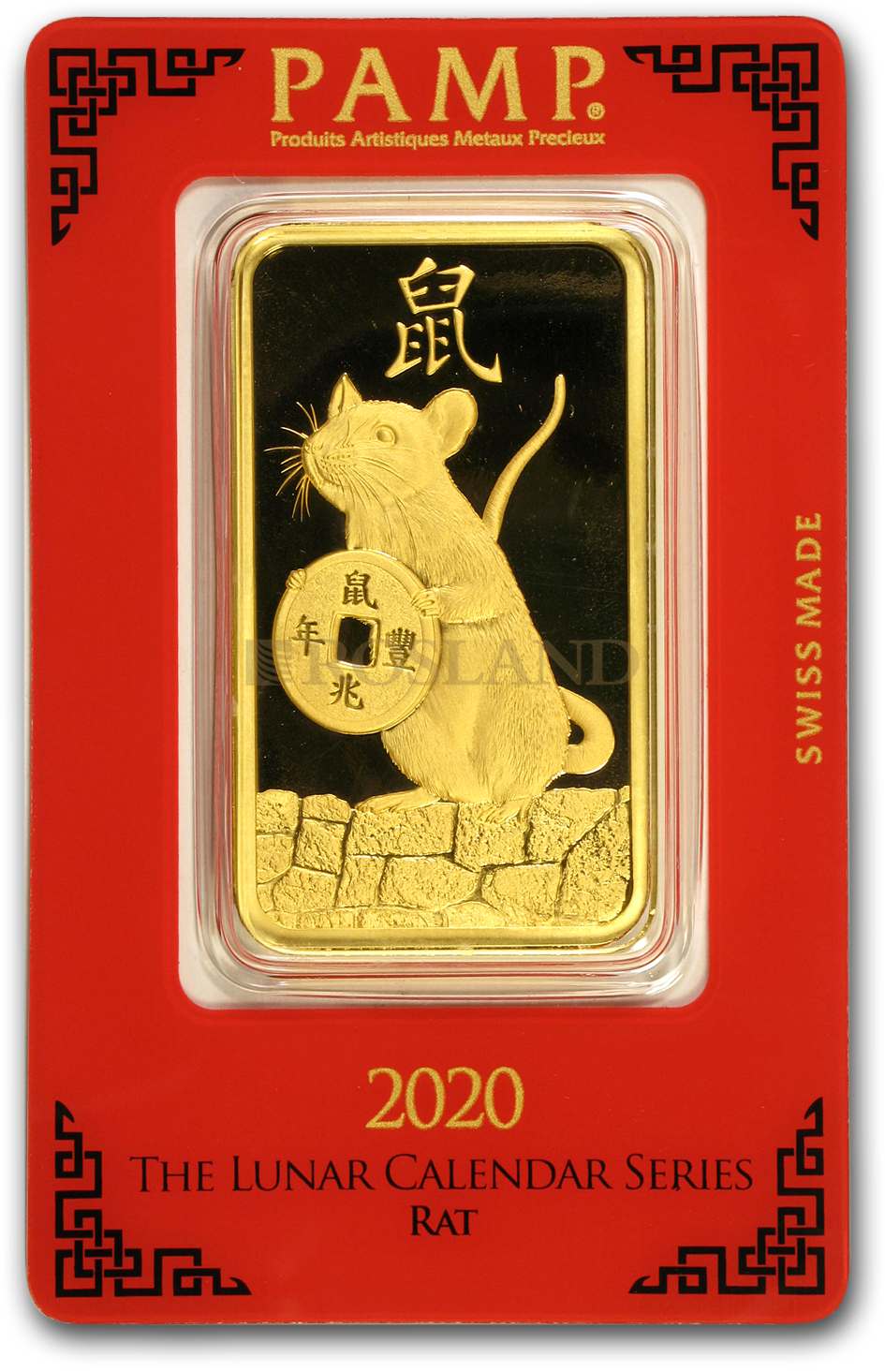 100 Gramm Goldbarren PAMP Lunar Jahr der Ratte 2020