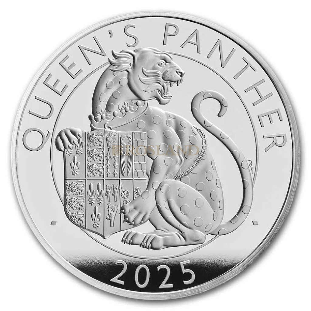 1 Unze Silbermünze Tudor Beasts Queen's Panther 2025 PP (Box, Zertifikat)