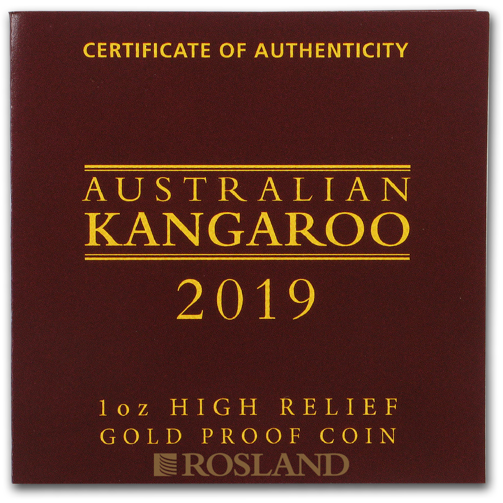 1 Unze Goldmünze Australien Känguru 2019 PP (HR, Box, Zertifikat)
