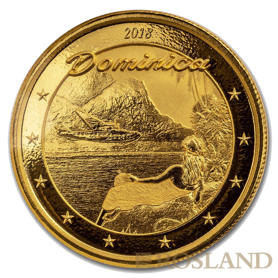 1 Unze Goldmünze EC8 Dominica Nature Isle 2018 (Blister, Zeritfikat)