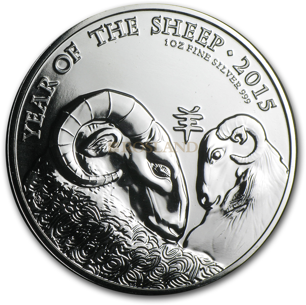 1 Unze Silbermünze Great Britain Jahr des Schafes 2015
