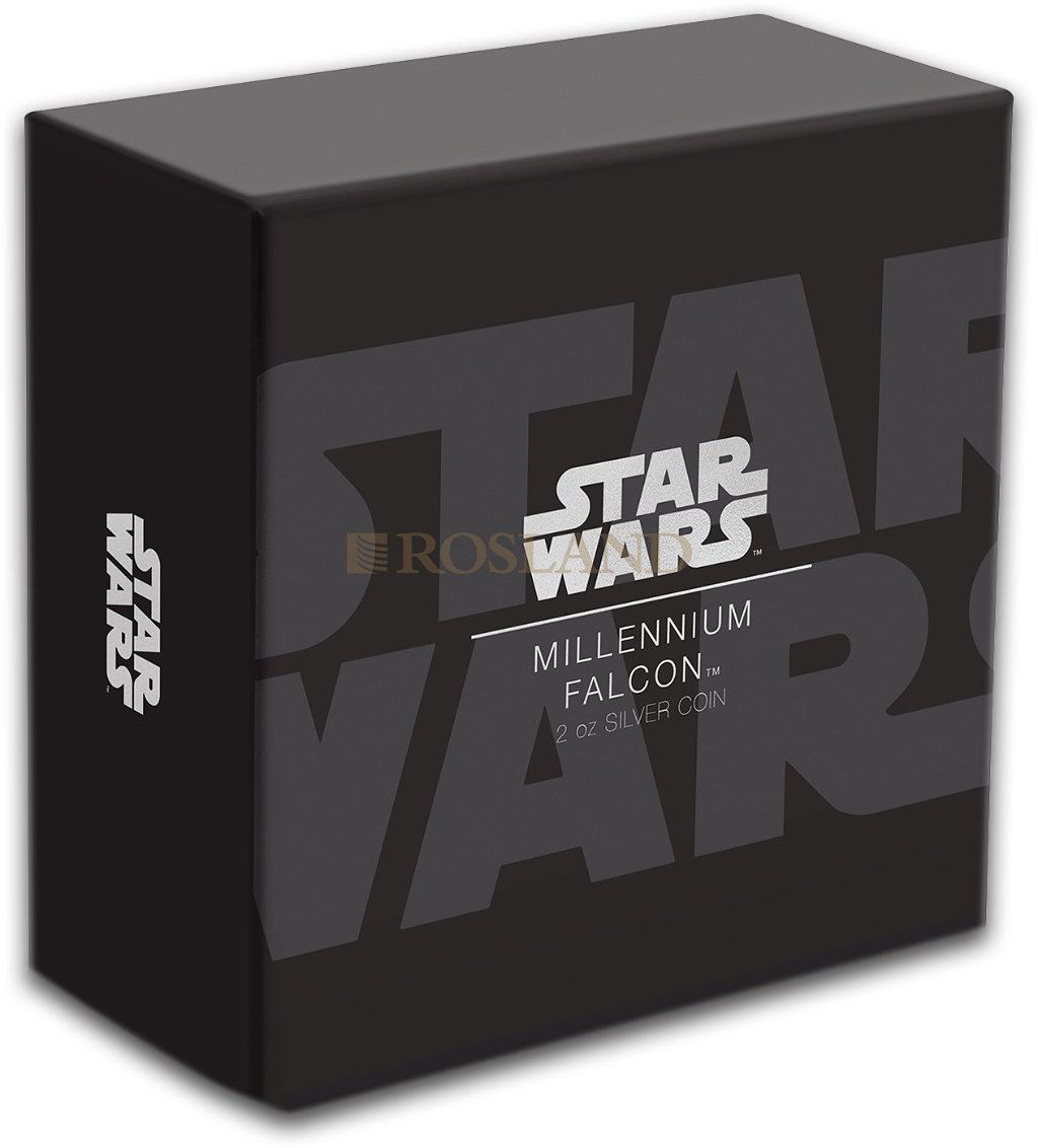 2 Unzen Silbermünze Star Wars™ Millenium Falke 2019 PP (UHR, Box, Zertifikat)
