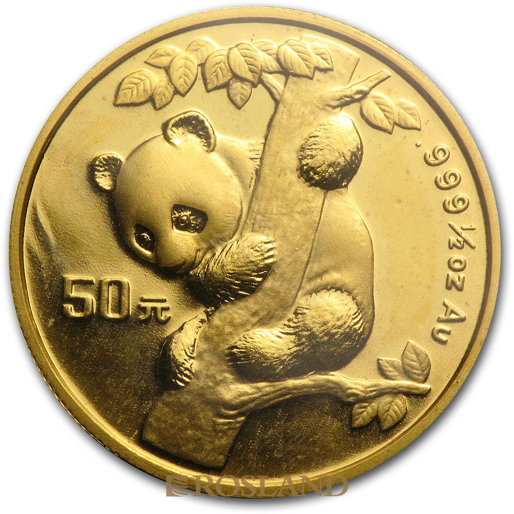 1/2 Unze Goldmünze China Panda 1996