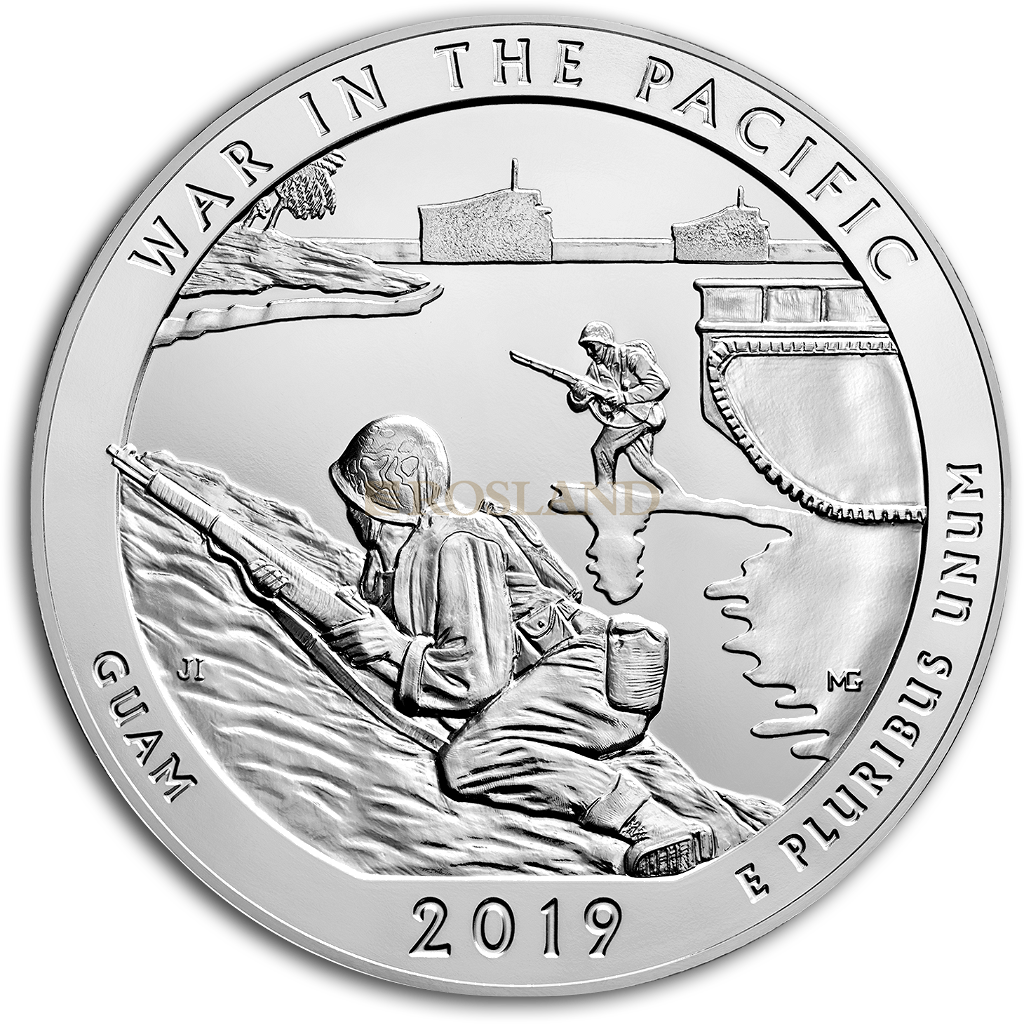5 Unzen Silbermünze ATB War in the Pacific National Hirstorical Park 2019 P (Box, Zertifikat)