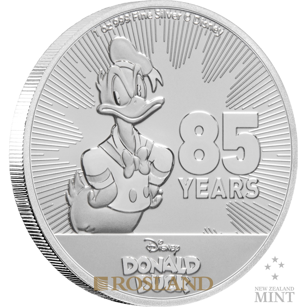 1 Unze Silbermünze Disney® Donald Duck 85 Jahre Jubiläum 2019 (B-Ware)