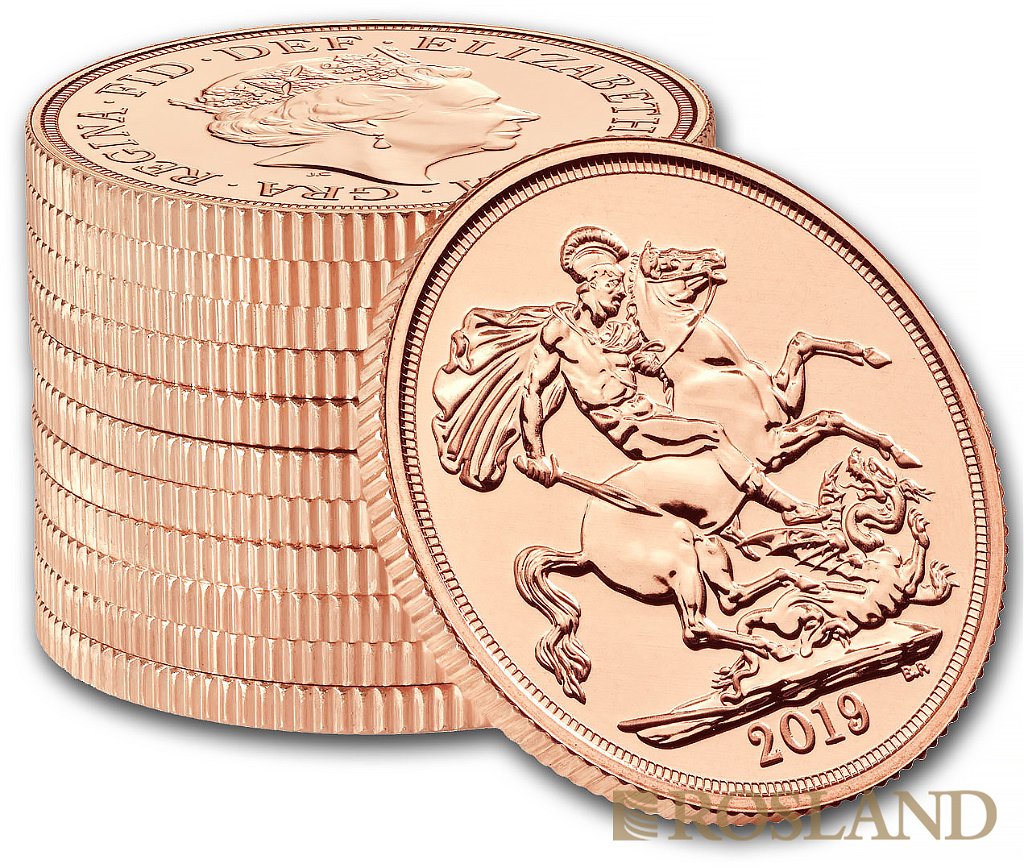 1 Sovereign Goldmünze Großbritannien 2019