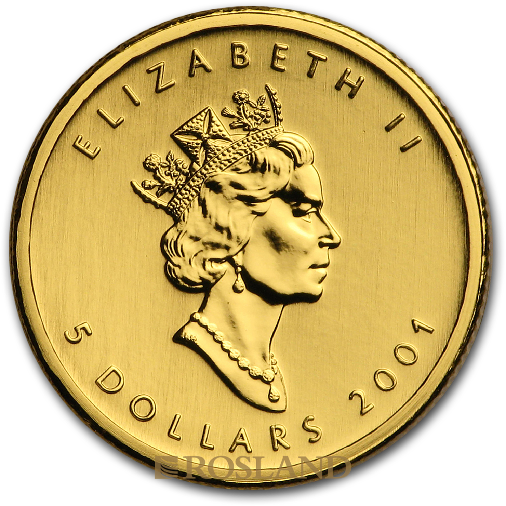 5 Goldmünzen Maple Leaf Set Hologramm 2001 PP 15 Jahre Jubiläum