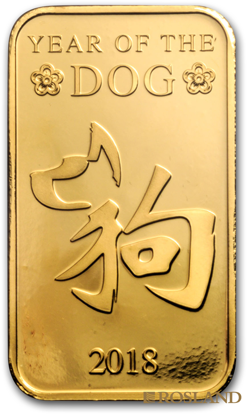 1 Unze Goldbarren Scottsdale Mint Hund