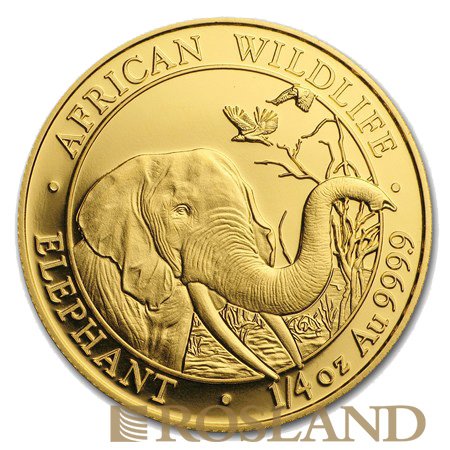 1/4 Unze Goldmünze Somalia Elefant 2018