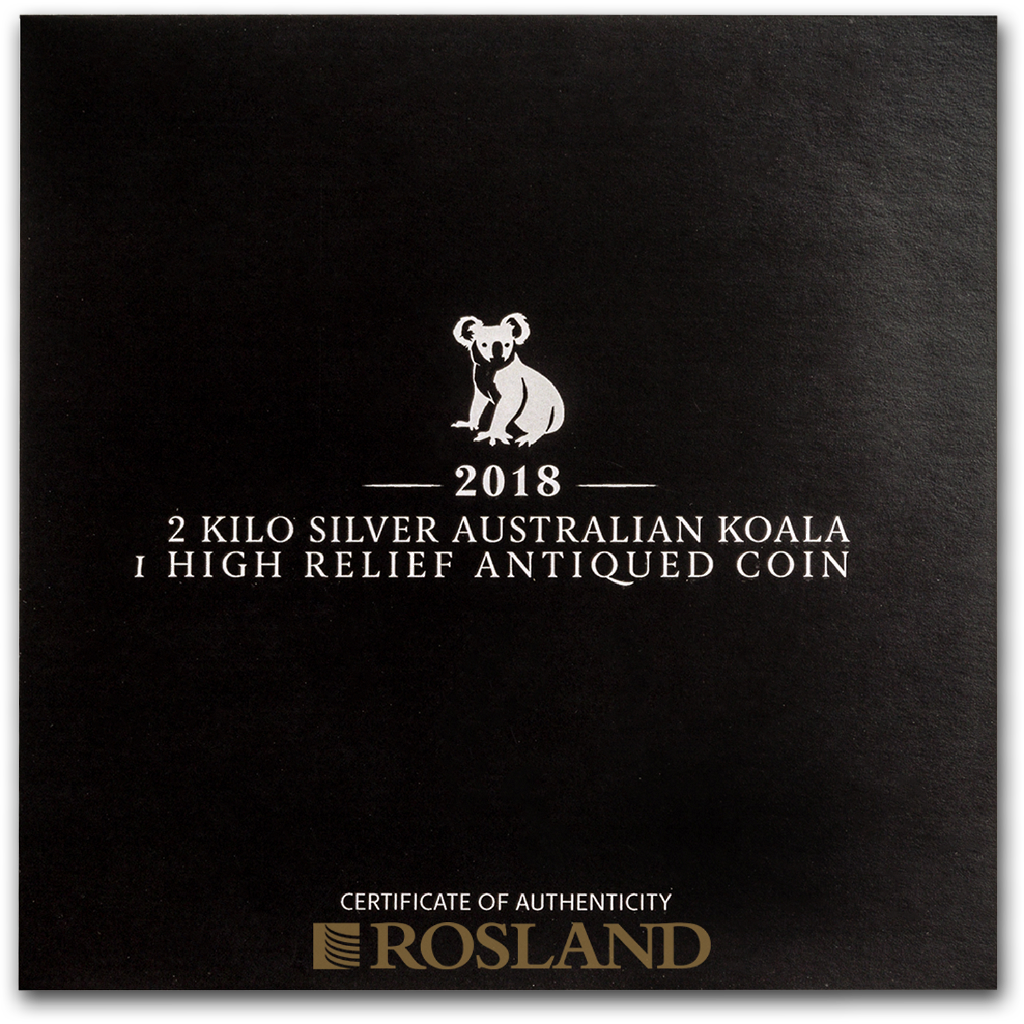 2 Kilogramm Silbermünze Koala 2018 PP (HR, Box, Zertifikat)