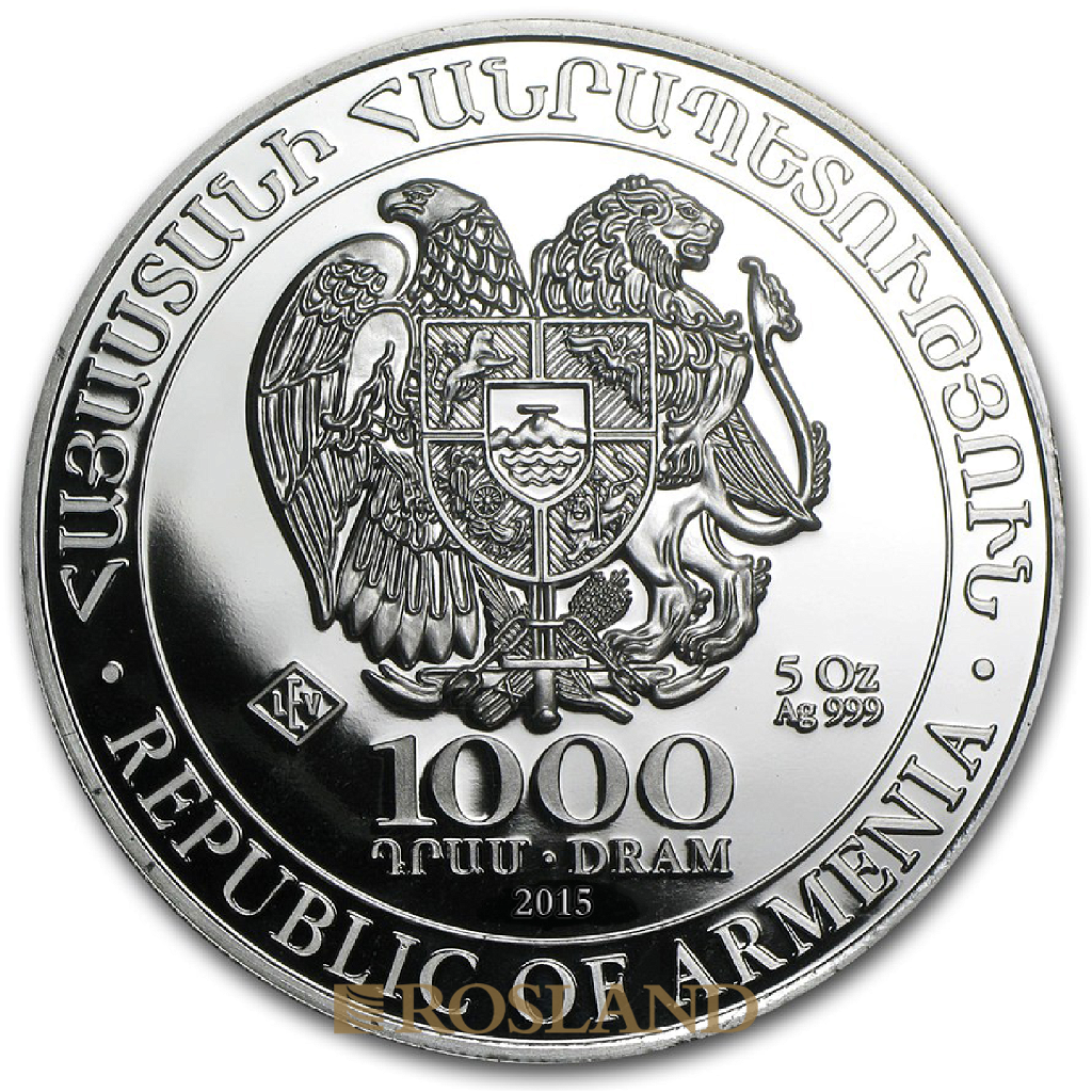 5 Unzen Silbermünze Armenien Arche Noah 2015