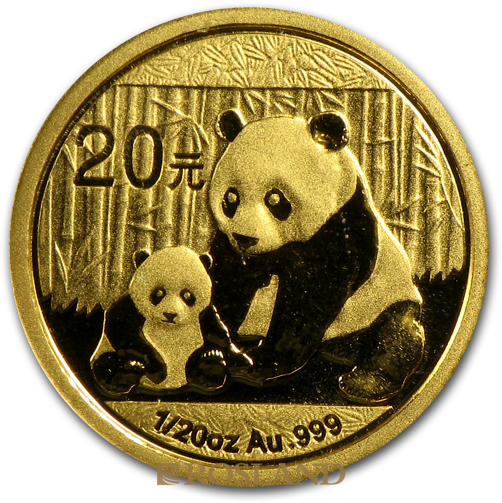 1/20 Unze Goldmünze China Panda 2012