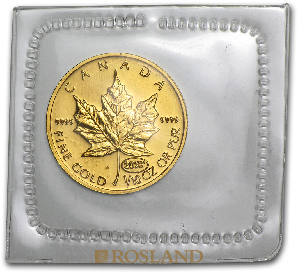 1/10 Unze Goldmünze Kanada Maple Leaf 1999