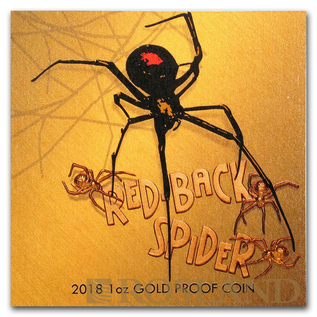 1 Unze Goldmünze Niue Red Back Spider Deadly & Dangerous 2018 PP (Box, Zertifikat)