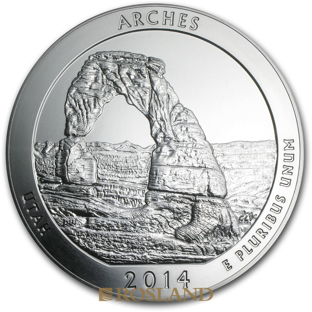 5 Unzen Silbermünze ATB Arches National Park 2014