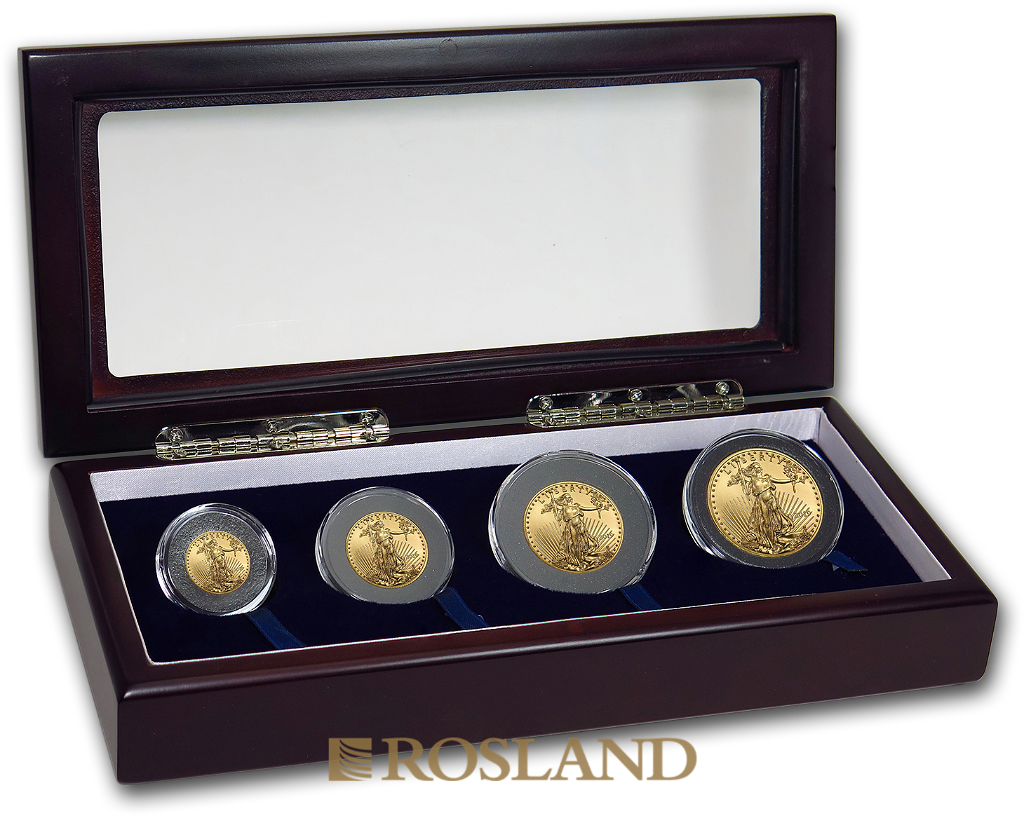 1,85 Unzen  4 Goldmünzen Set American Eagle 2019 (Box, Zertifikat)