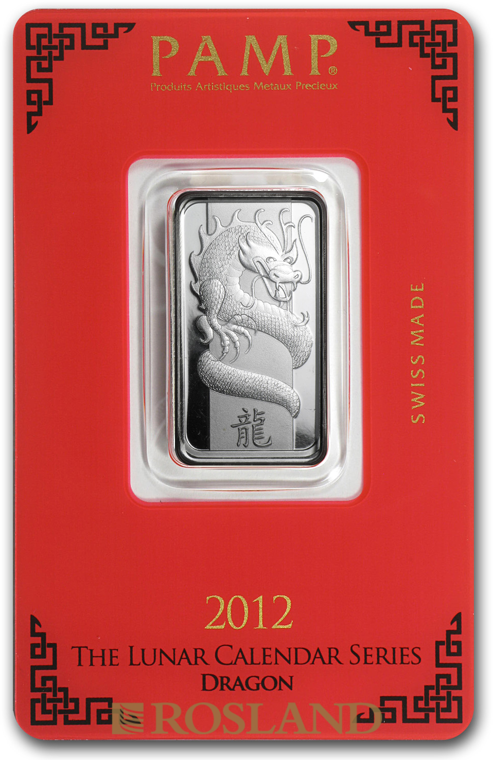 10 Gramm Silberbarren PAMP Lunar Jahr des Drachens 2012