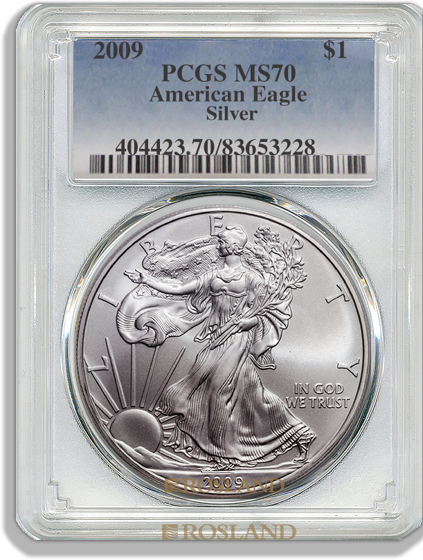 1 Unze Silbermünze American Eagle 2009 PCGS MS-70