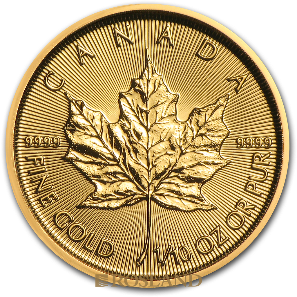 1/10 Unze Goldmünze Kanada Maple Leaf 2019