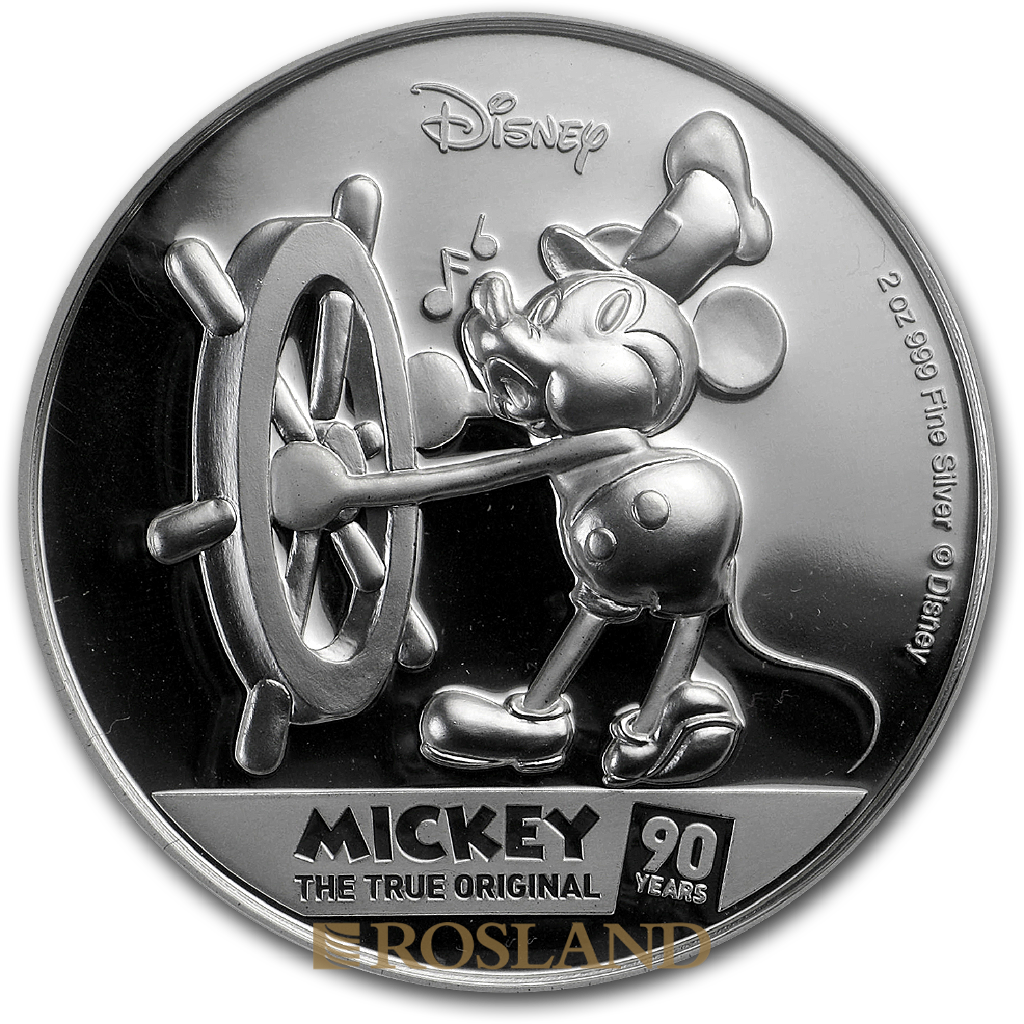 2 Unzen Silbermünze Disney® Micky 90 Jahre 2018 PP PCGS PR 70 (FS, UHR, DCAM)