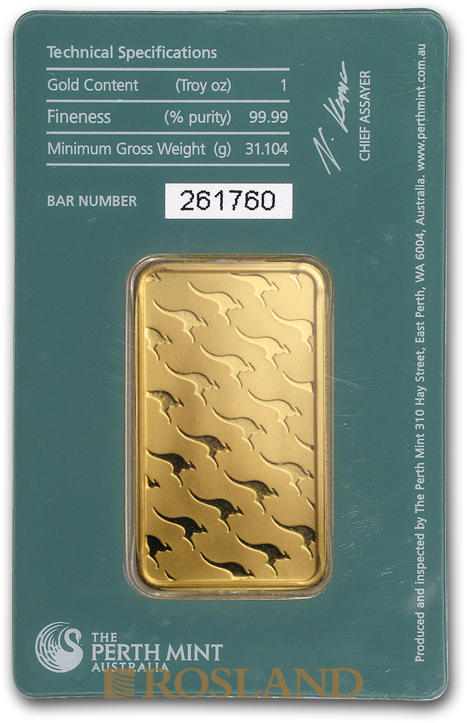 1 Unze Goldbarren Perth Mint Classic