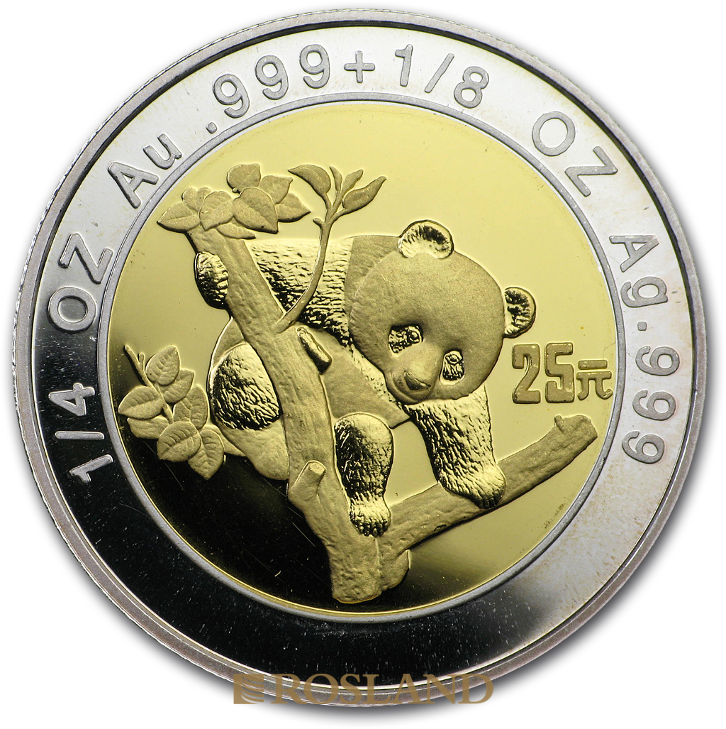 0,85 Unzen 3 Goldmünzen Set China Panda 1997 PP (Silberrand, Box, Zertifikat)