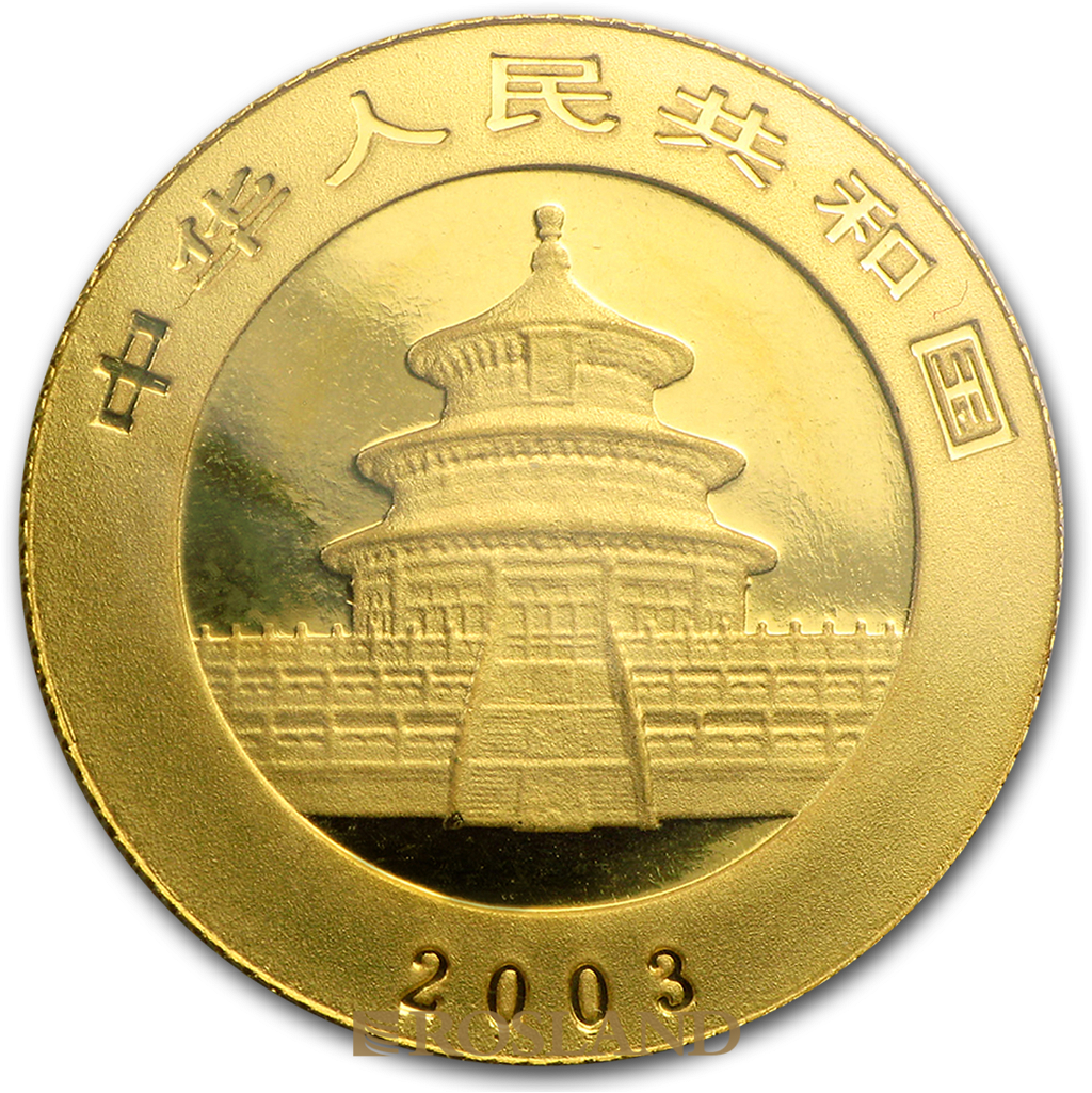 1/10 Unze Goldmünze China Panda 2003