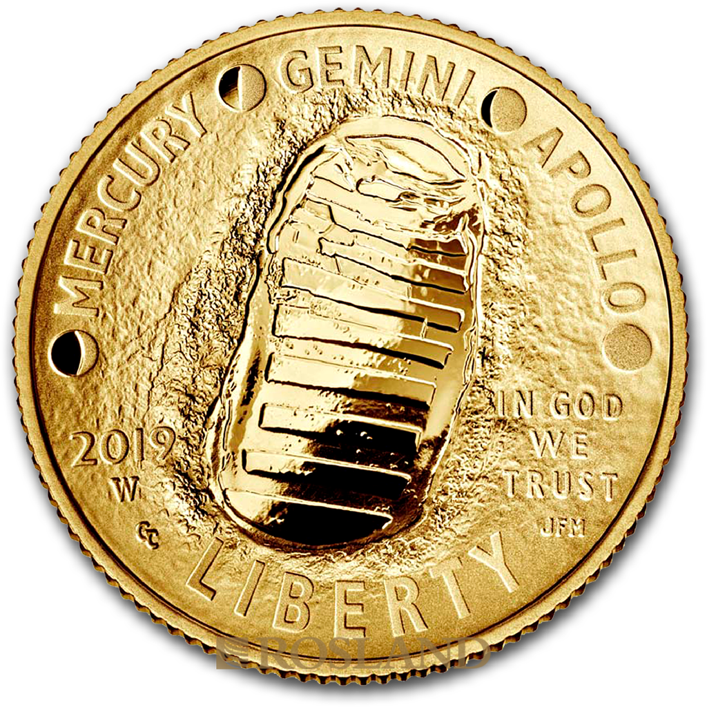 0,24 Unzen Goldmünze Apollo 10 - 50 Jahre Mondlandung 2019 PP (Box, Zertifikat)