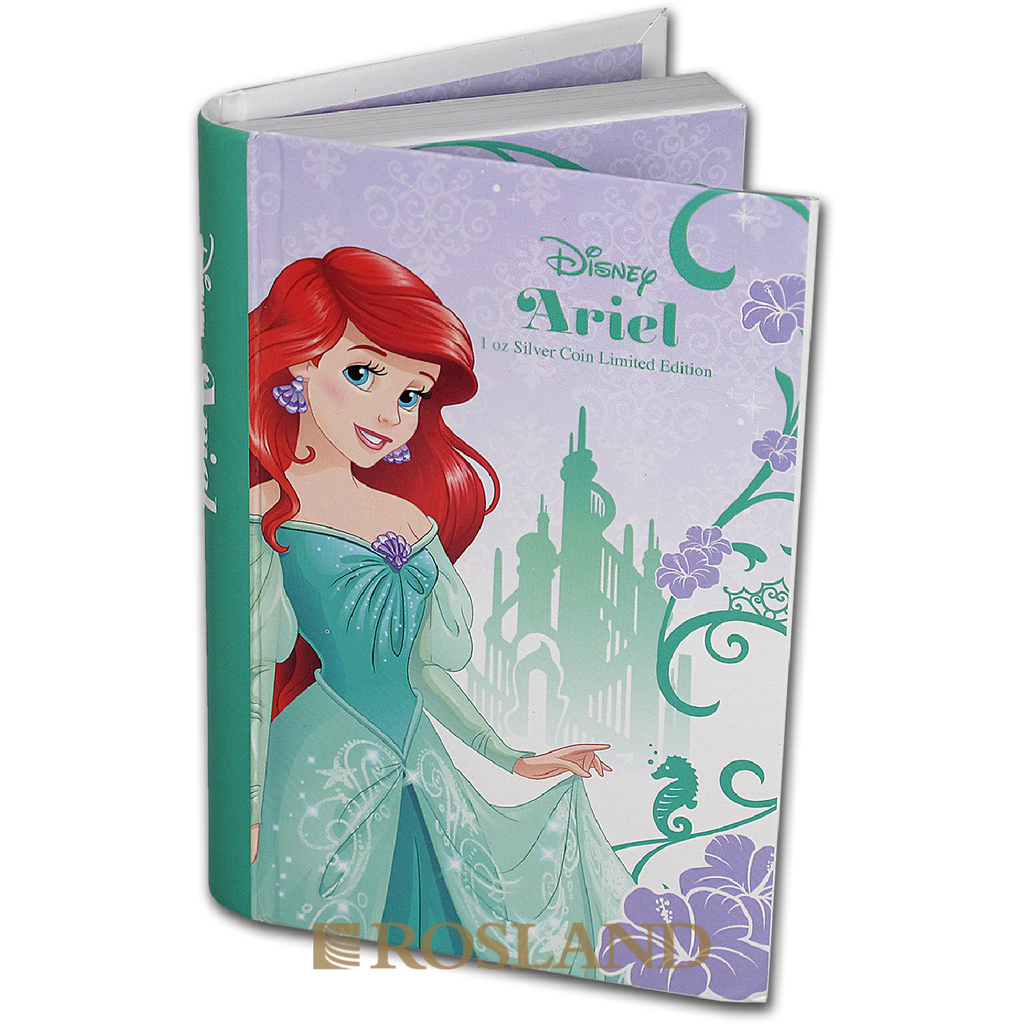 1 Unze Silbermünze Disney© Prinzessin Ariel 2015 PP (Koloriert, Box, Zertifikat)