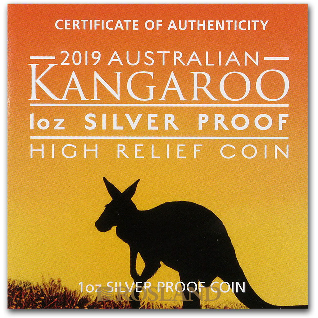 1 Unze Silbermünze Känguru 2019 PP (HR, Box, Zertifikat)