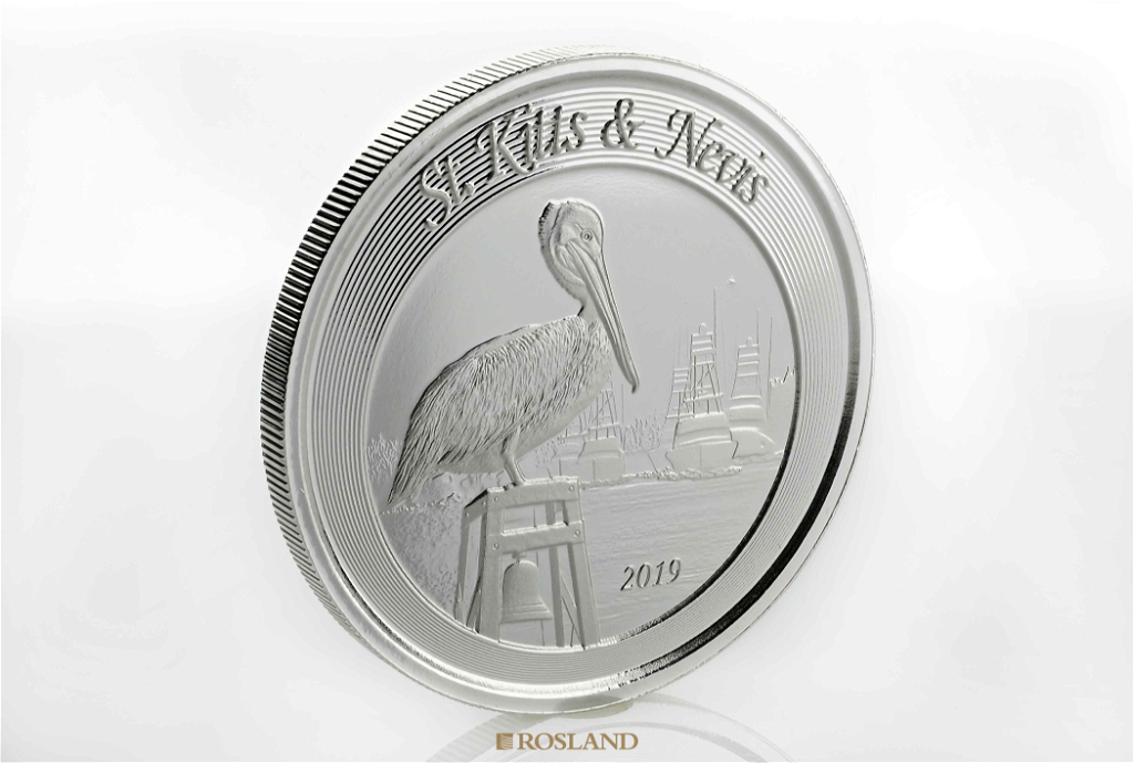 1 Unze Silbermünze EC8 St. Kitts & Nevis Pelikan 2019