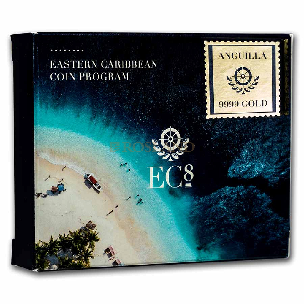 1 Unze Goldmünze EC8 Anguilla Sailing Regatta 2021 PP (Koloriert, Box, Zertifikat)