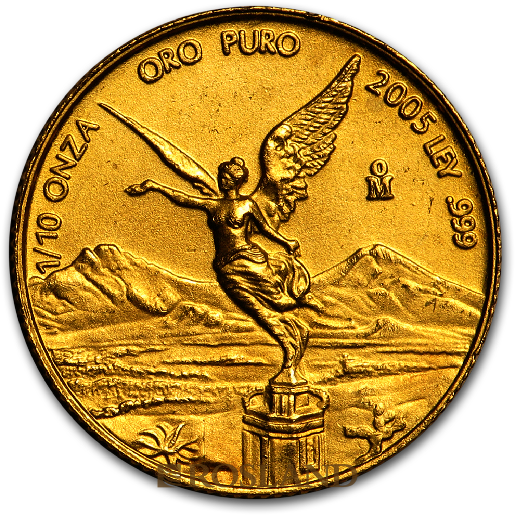 1/10 Unze Goldmünze Mexican Libertad 2005 PP 