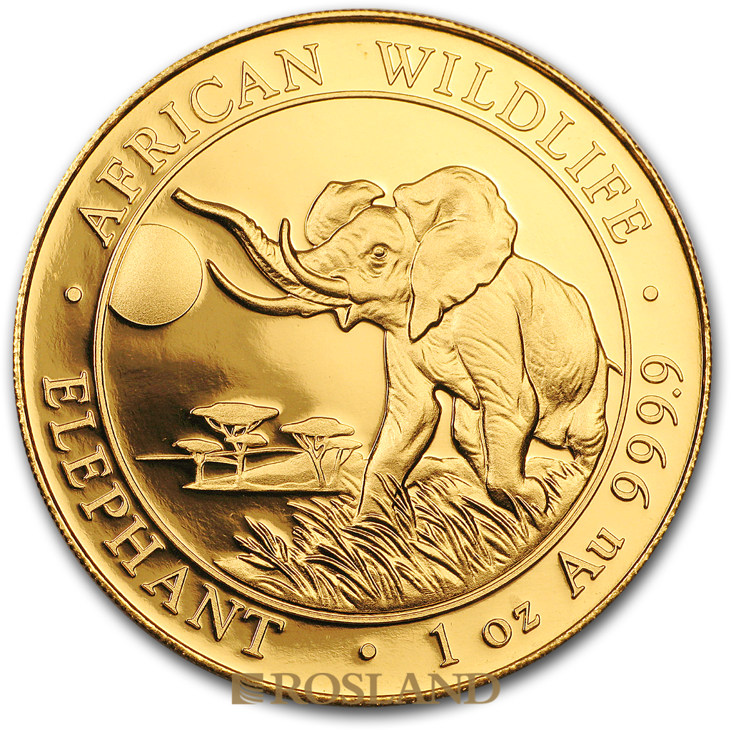 1 Unze Goldmünze Somalia Elefant 2016 PP