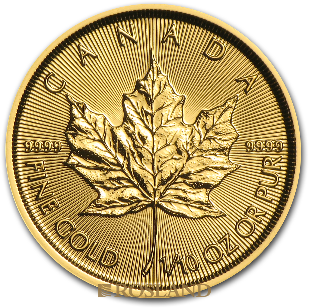 1/10 Unze Goldmünze Kanada Maple Leaf 2016