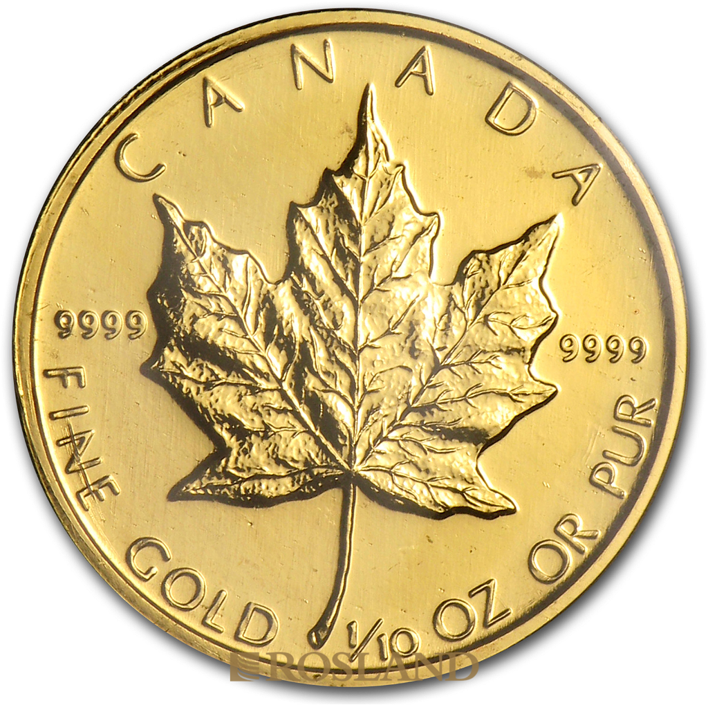 1/10 Unze Goldmünze Kanada Maple Leaf 1988