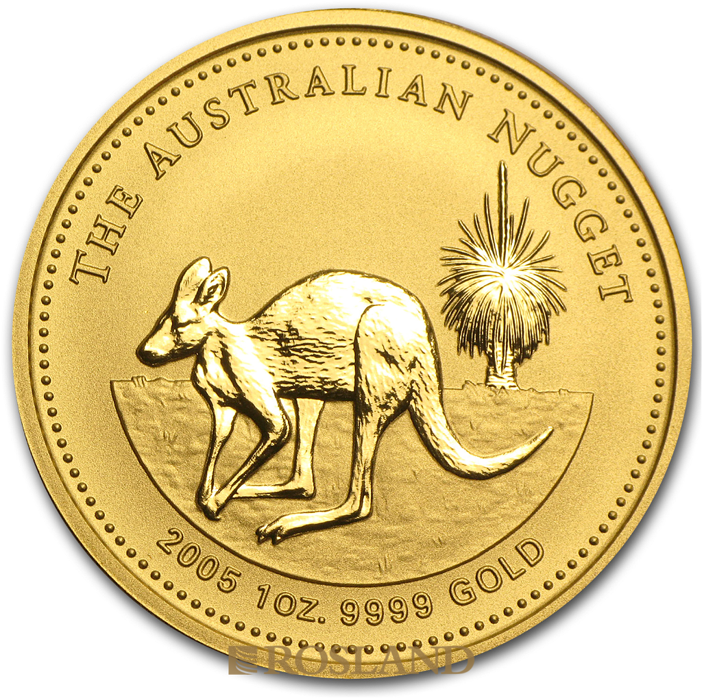 1 Unze Goldnugget Australien Känguru 2005